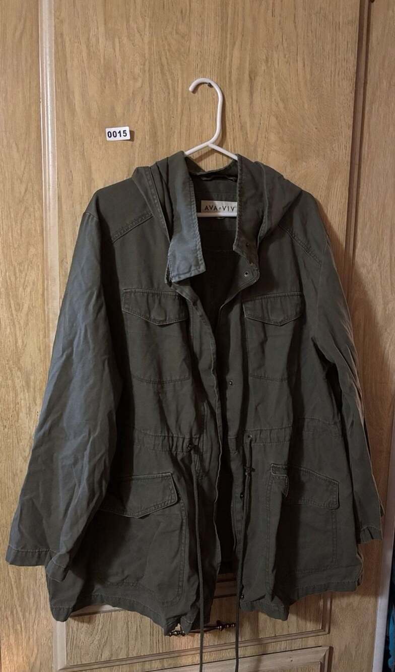 Ava & Viv Utility Jacket Green Cotton